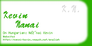 kevin nanai business card